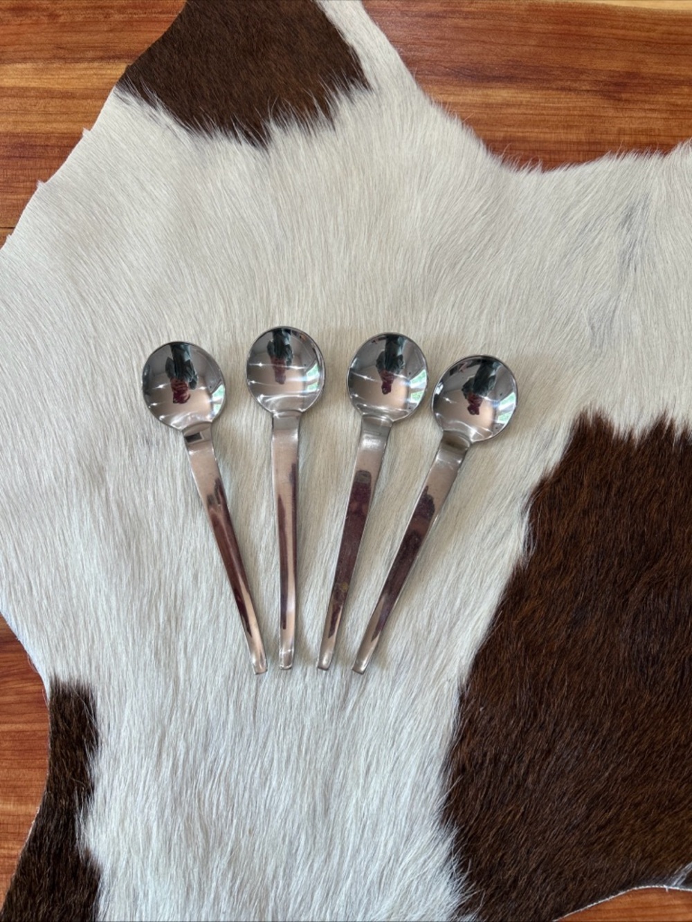Vintage Swissair Spoon Lot Of 4 Switzerland Berndorf Stainless Steel